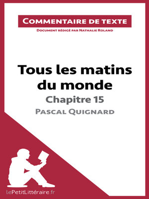 cover image of Tous les matins du monde de Pascal Quignard--Chapitre 15
